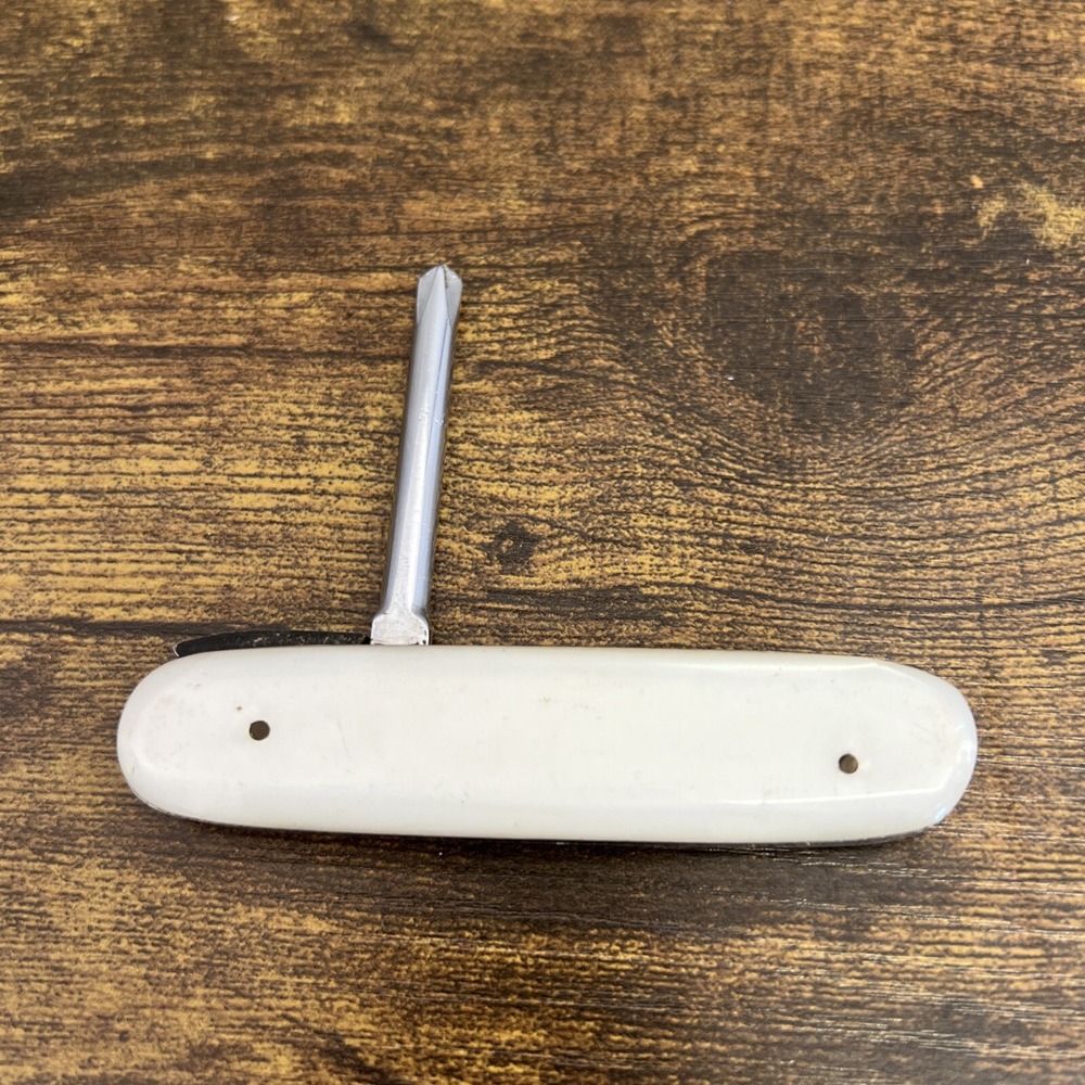 Vintage Seizo Imai Seki Japan 3.75" White Screwdriver Folding Pocket Tool